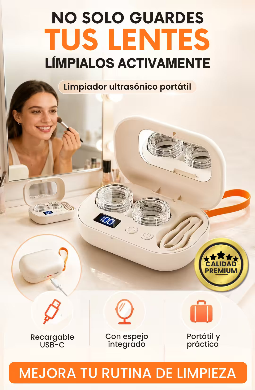 ClariLens® - Limpiador Ultrasónico para Lentes de Contacto