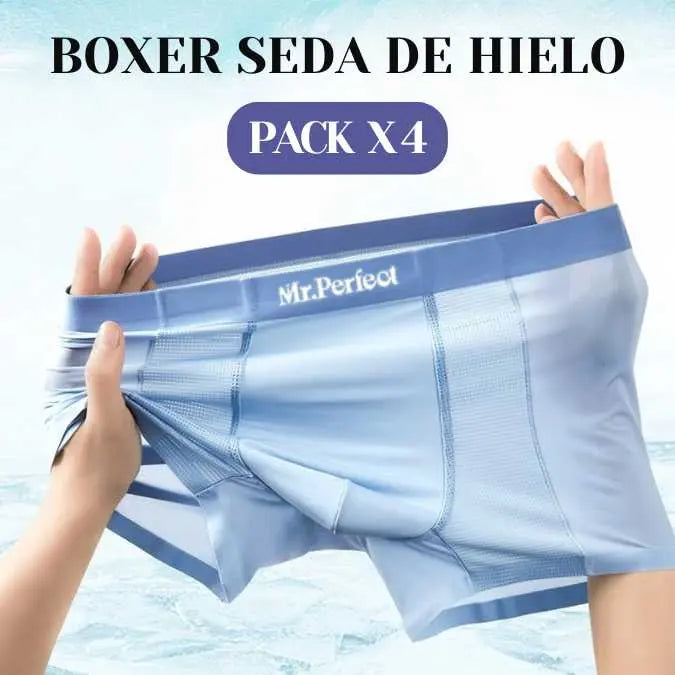 Mr.Perfect - Boxer Seda de Hielo Hombre Pack x 4 unidades