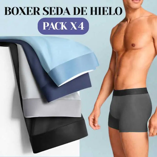 Mr.Perfect - Boxer Seda de Hielo Hombre Pack x 4 unidades