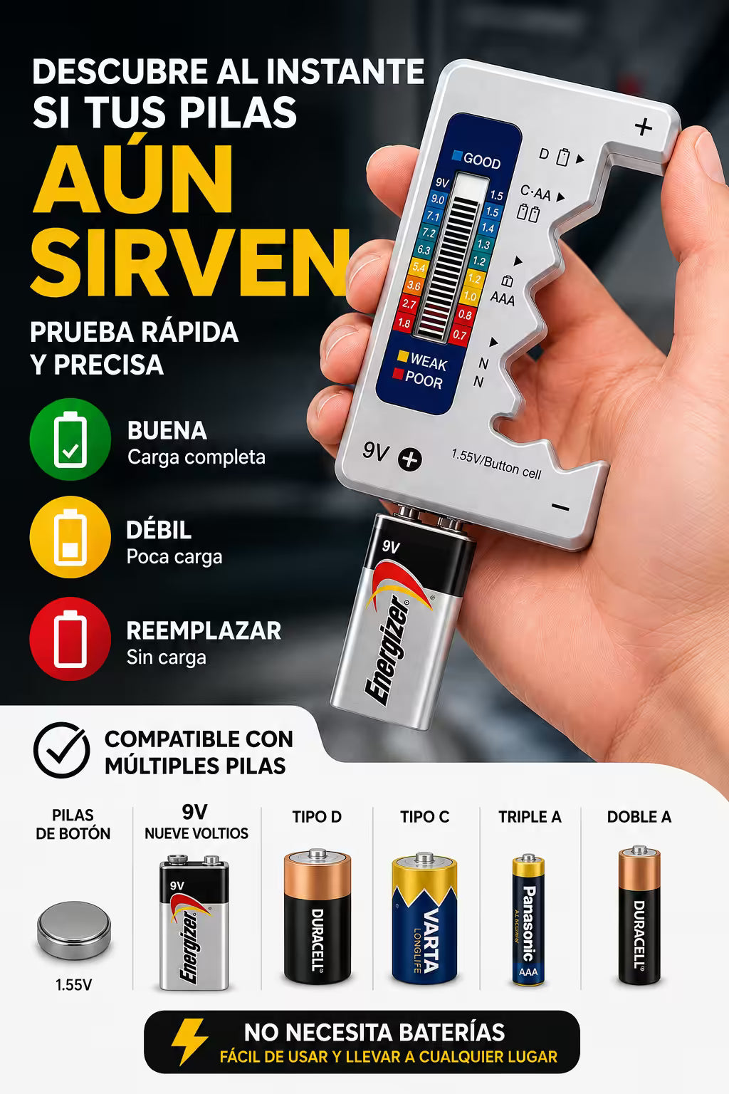 EnerCheck® - Medidor de Estado de Carga para Baterías