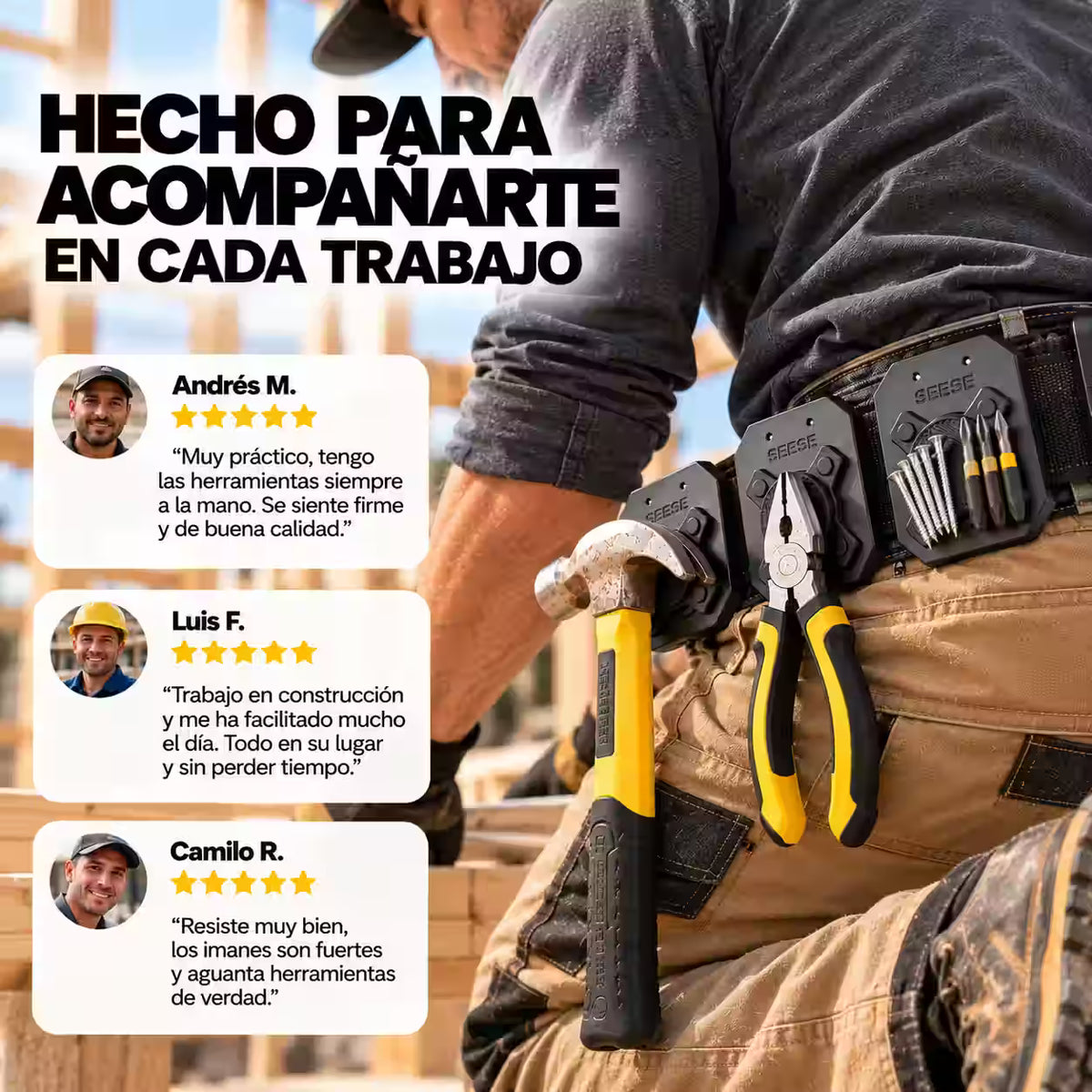 Seese -   Soporte Magnético para Herramientas con Clip para Cinturón X1 Und